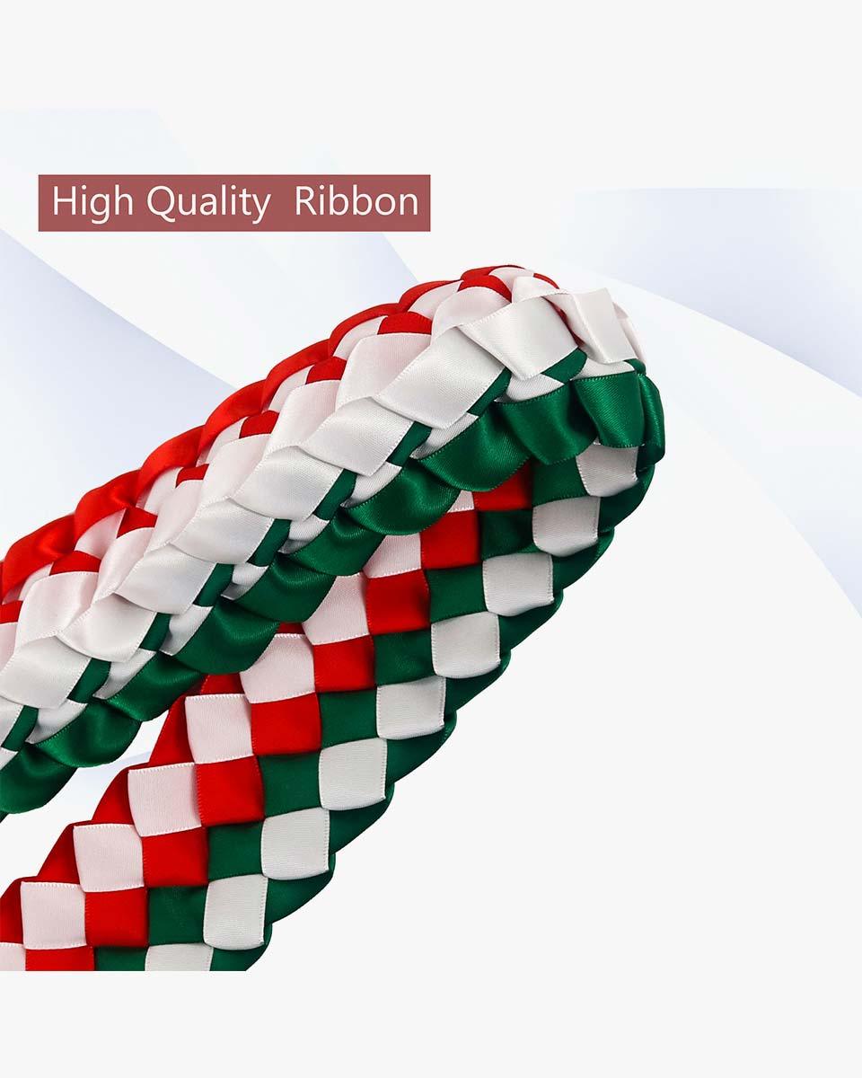 Graduation Leis with National Flag Color Ribbon Lei Braided Necklace - Graduation Seller