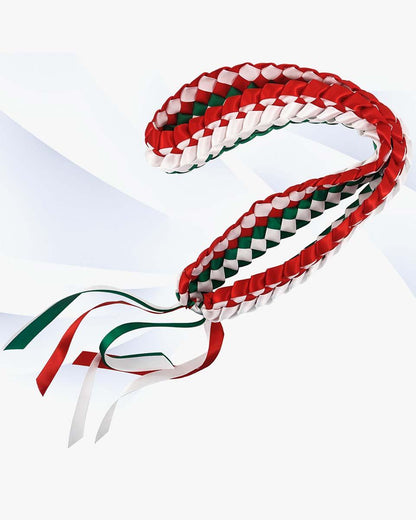Graduation Leis with National Flag Color Ribbon Lei Braided Necklace - Graduation Seller