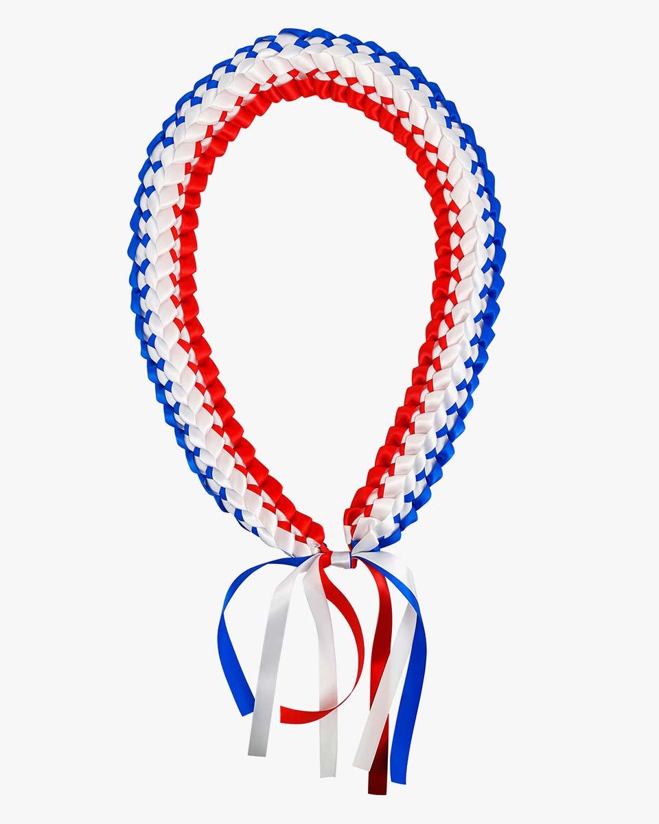 Graduation Leis with National Flag Color Ribbon Lei Braided Necklace - Graduation Seller
