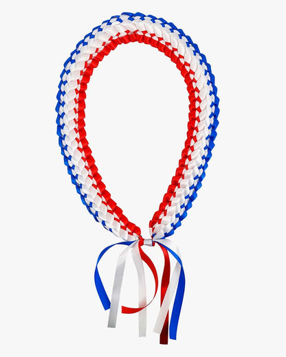 Graduation Leis with National Flag Color Ribbon Lei Braided Necklace - Graduation Seller