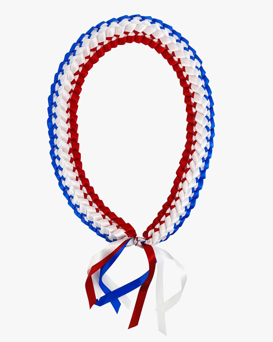Graduation Leis with National Flag Color Ribbon Lei Braided Necklace - Graduation Seller