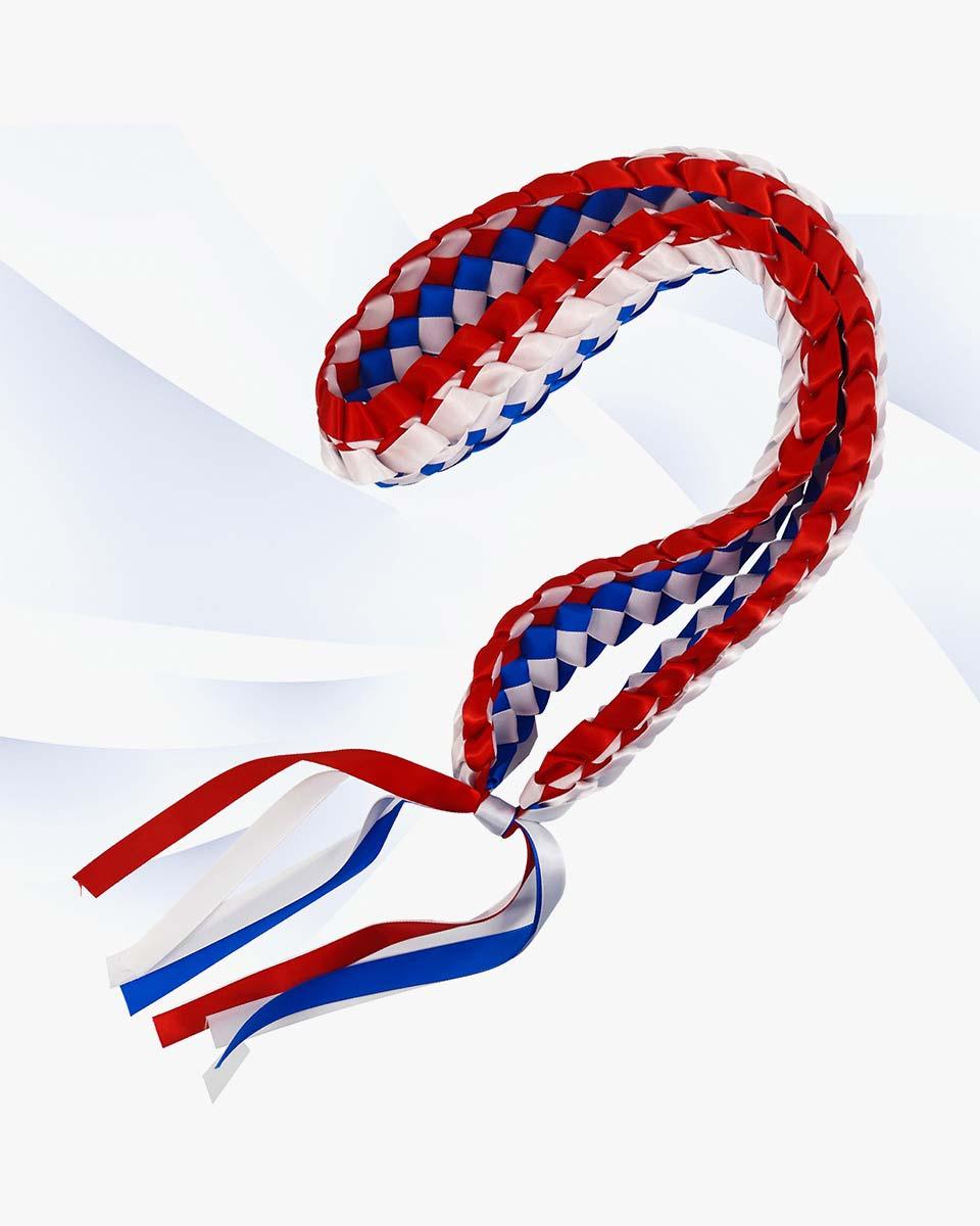 Graduation Leis with National Flag Color Ribbon Lei Braided Necklace - Graduation Seller