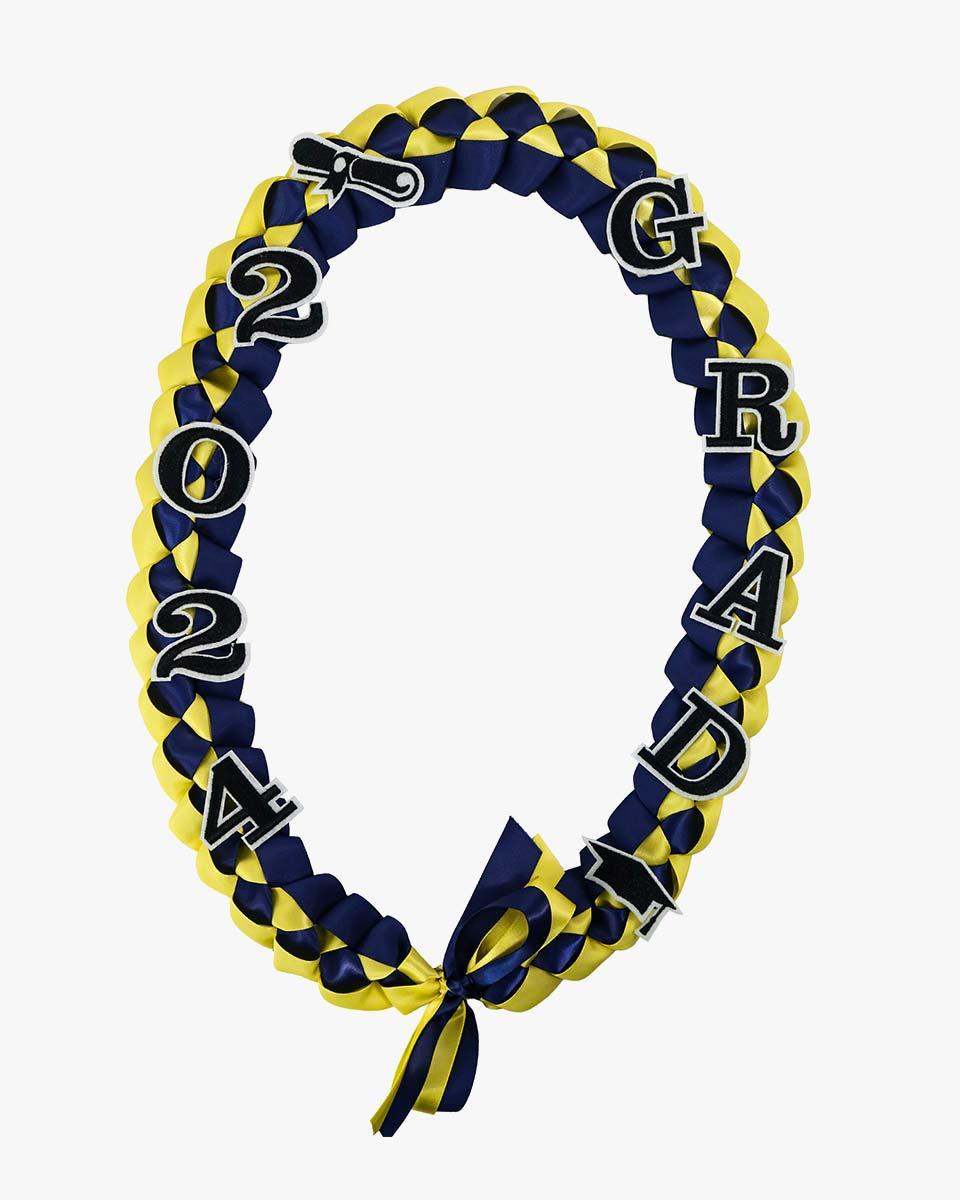 Graduation Leis with 2024 Embroidery Ribbon Lei Braided Necklace - Graduation Seller