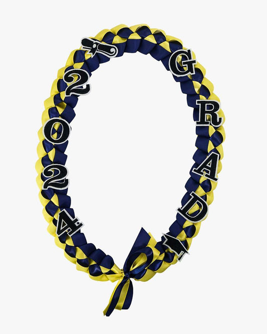Graduation Leis with 2024 Embroidery Ribbon Lei Braided Necklace - Graduation Seller