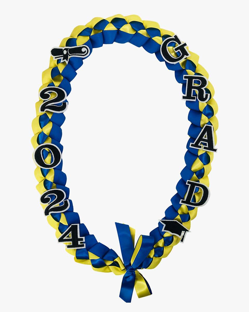 Graduation Leis with 2024 Embroidery Ribbon Lei Braided Necklace - Graduation Seller