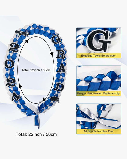 Graduation Leis with 2024 Embroidery Ribbon Lei Braided Necklace - Graduation Seller