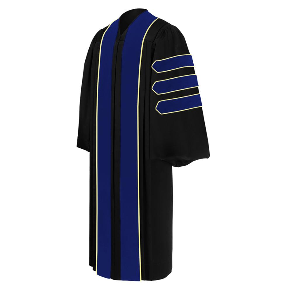 8 Luxury Doctoral Gown with Gold Trim – Elegance for Your Graduation Day - Graduation Seller