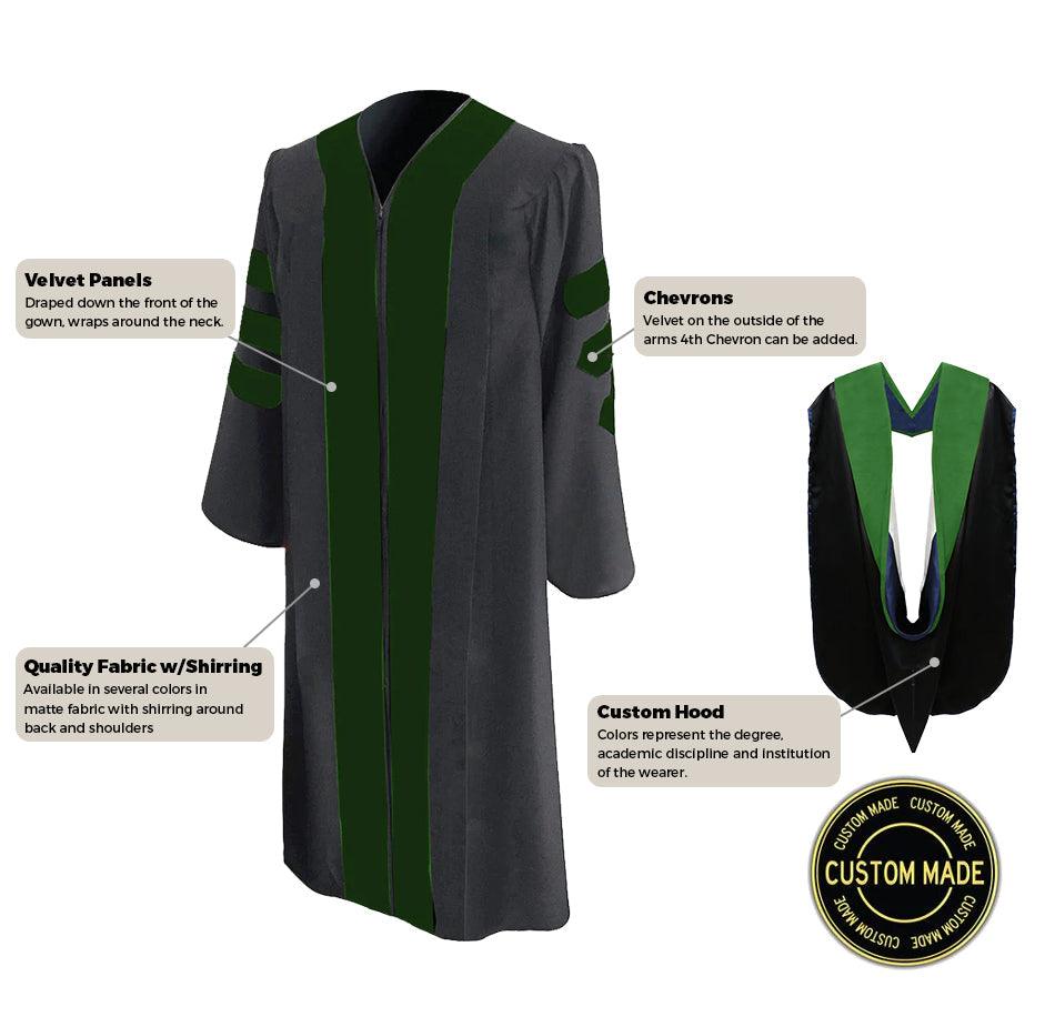 Custom Classic Doctoral Graduation Gown and Hood Package - Graduation Seller