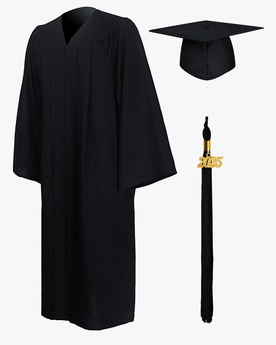 High School Premium Matte Graduation Cap, Gown, Tassel & Imprinted Diploma Cover Package - Graduation Seller