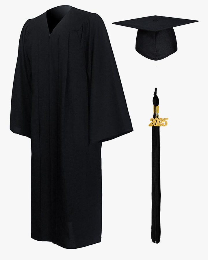 High School Premium Matte Graduation Cap, Gown, Tassel & Imprinted Diploma Cover Package - Graduation Seller