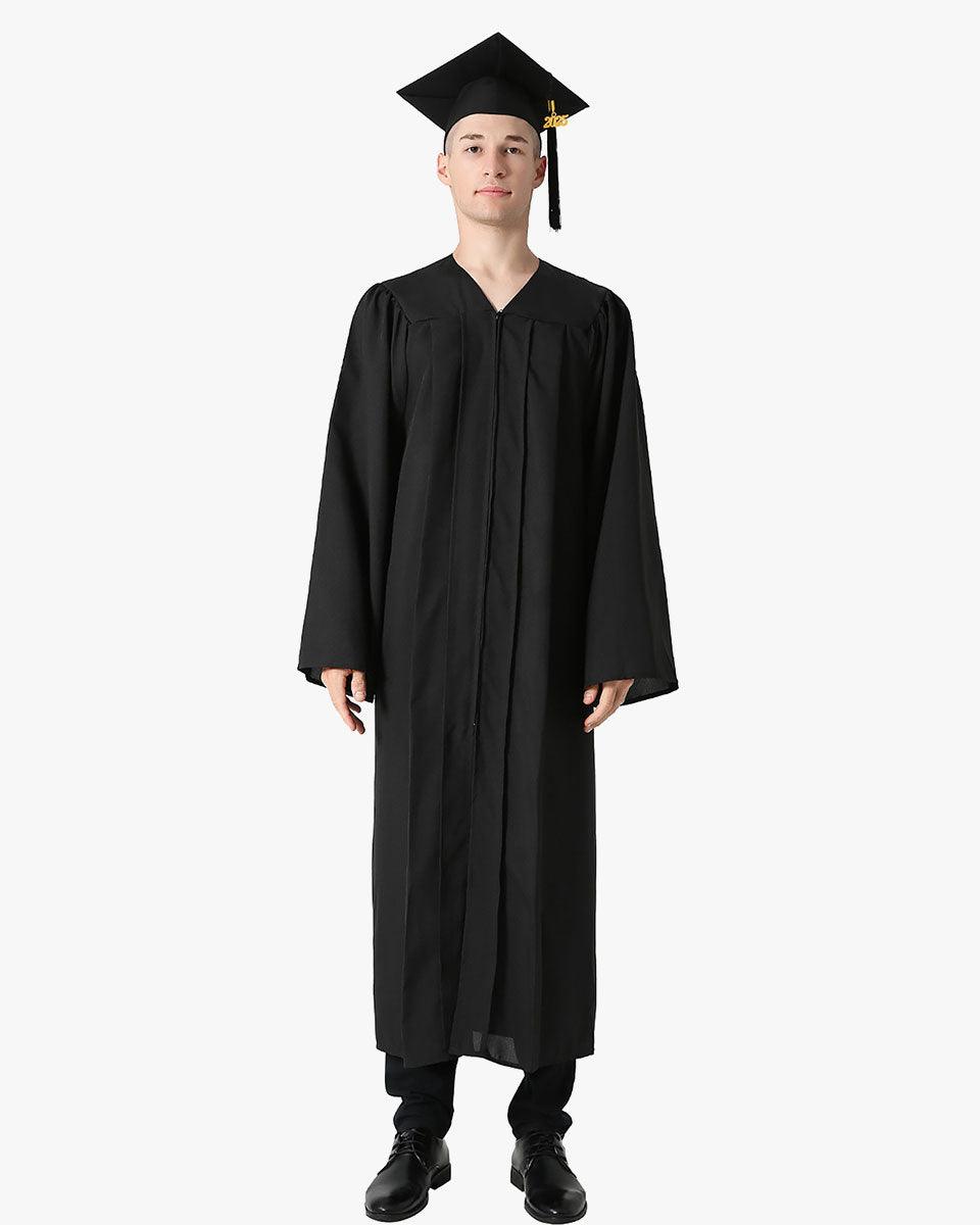 High School Premium Matte Graduation Cap, Gown, Tassel & Imprinted Diploma Cover Package - Graduation Seller