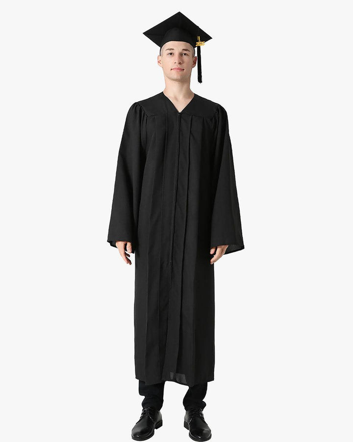 High School Premium Matte Graduation Cap, Gown, Tassel & Imprinted Diploma Cover Package - Graduation Seller
