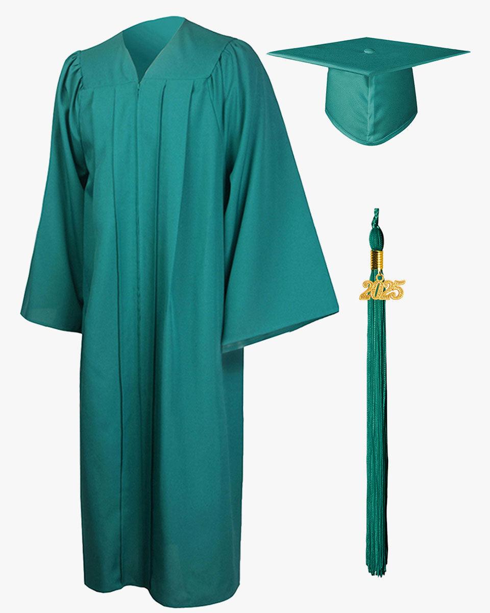High School Premium Matte Graduation Cap, Gown, Stole & Imprinted Diploma Cover Package - Graduation Seller