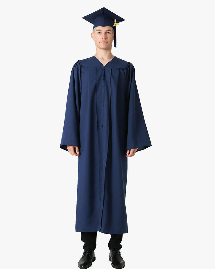 High School Premium Matte Graduation Cap, Gown, Tassel & Imprinted Diploma Cover Package - Graduation Seller