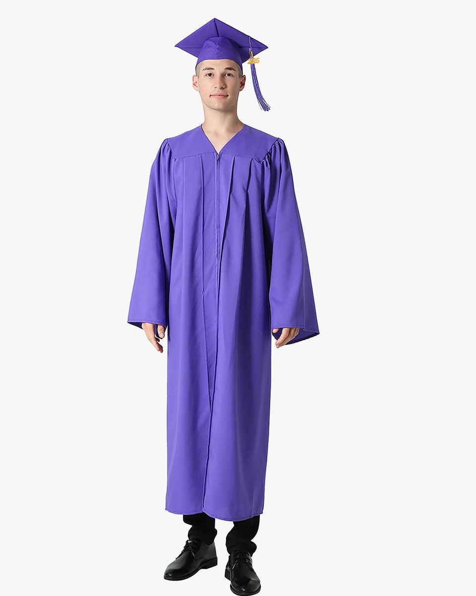 High School Premium Matte Graduation Cap, Gown, Stole & Imprinted Diploma Cover Package - Graduation Seller