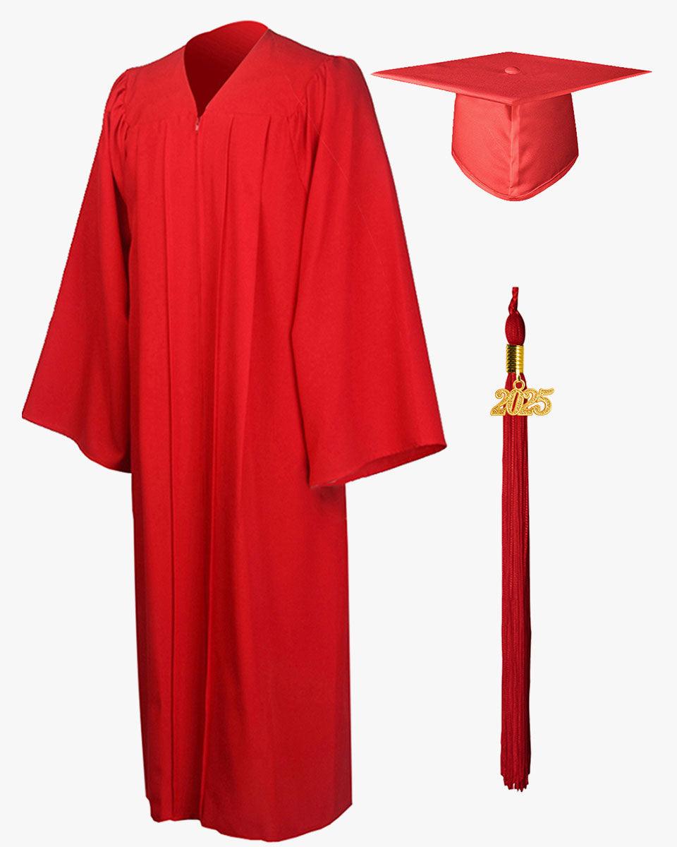 High School Premium Matte Graduation Cap, Gown, Stole & Imprinted Diploma Cover Package - Graduation Seller