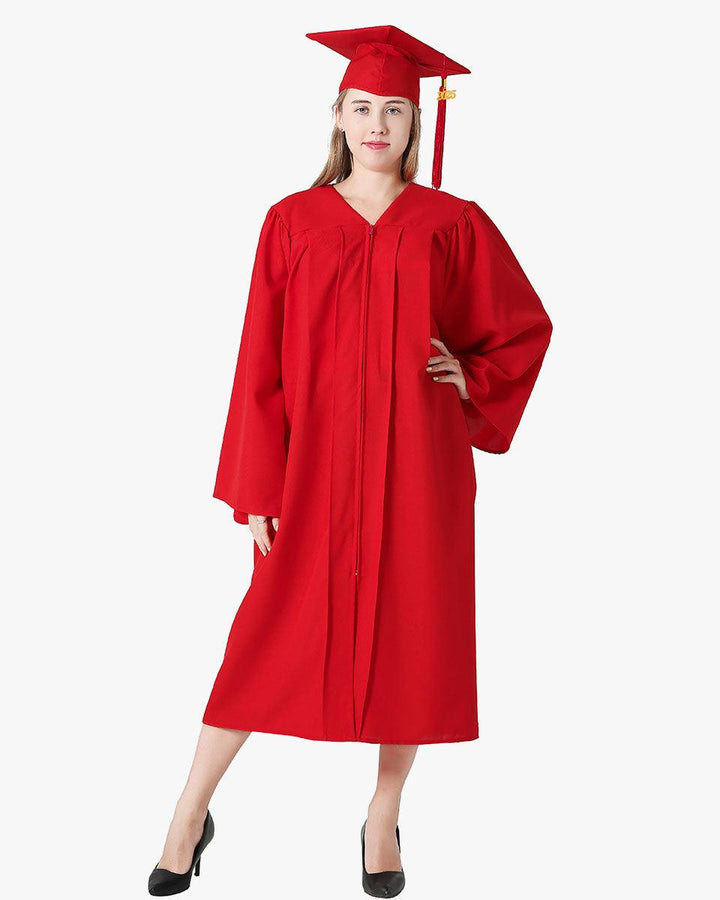 High School Premium Matte Graduation Cap, Gown, Stole & Imprinted Diploma Cover Package - Graduation Seller