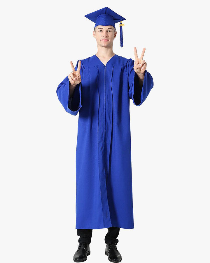 High School Premium Matte Graduation Cap, Gown, Stole & Imprinted Diploma Cover Package - Graduation Seller