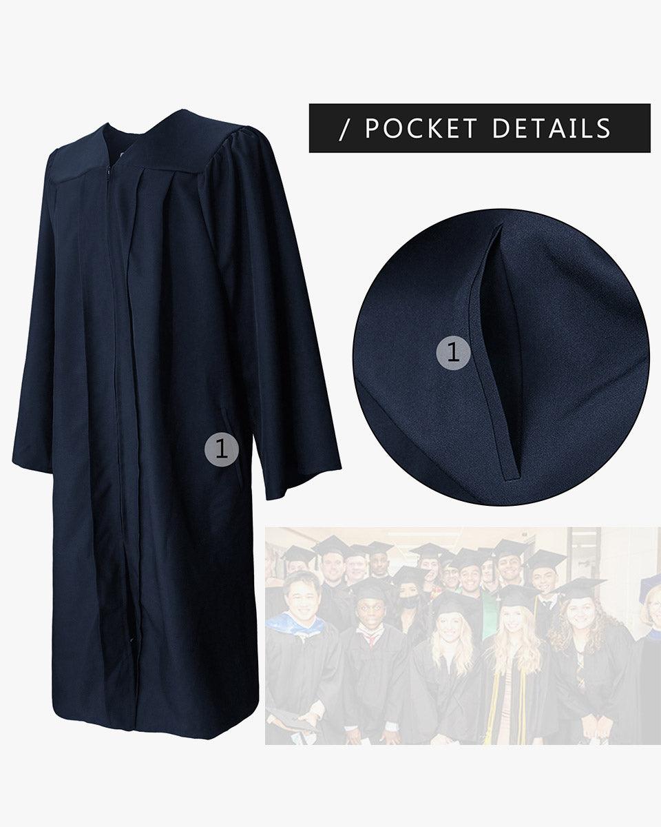 100% Recycled Material High School Graduation Cap and Gown with Pockets - 3 Colors Available - Graduation Seller