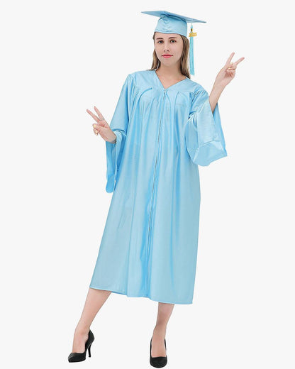 High School Economy Shiny Graduation Cap,Gown & Tassel Package - 13 Colors Available - Graduation Seller