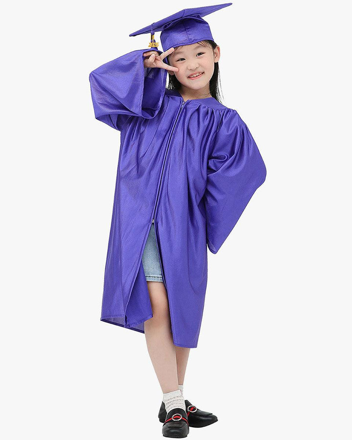 Shiny Kindergarten Cap, Gown & Tassel Package - 13 Colors Available - Graduation Seller