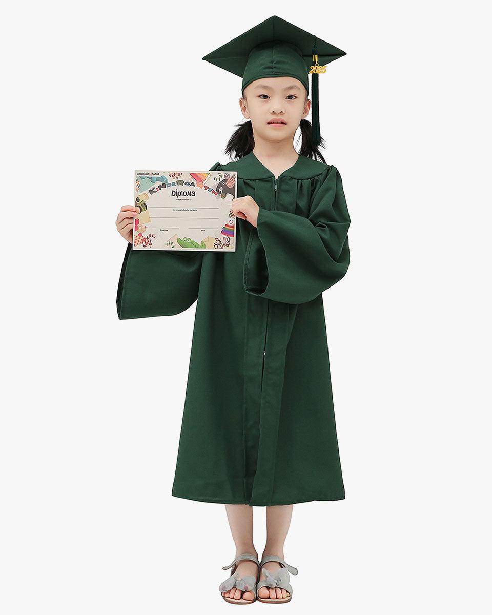 Matte Kindergarten Cap, Gown & Tassel Package – 12 Colors Available - Graduation Seller