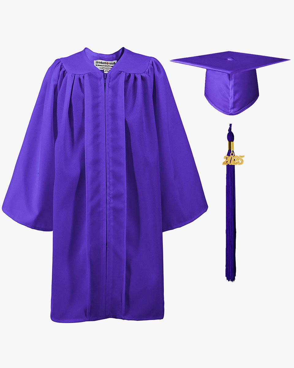 Matte Kindergarten Cap, Gown & Tassel Package – 12 Colors Available - Graduation Seller