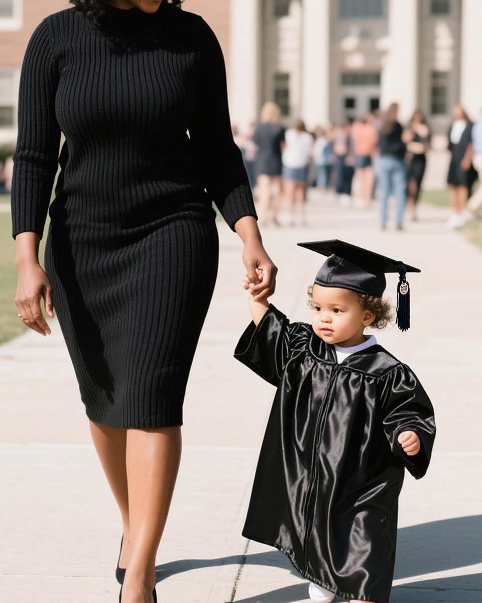 Soft Satin NICU Graduate Baby Cap and Gown Set - 3 Colors Available - Graduation Seller