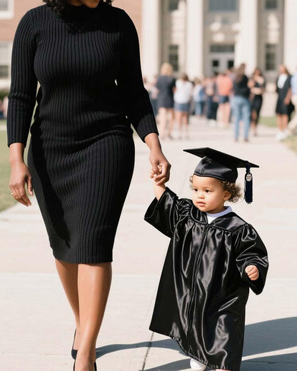 Soft Satin NICU Graduate Baby Cap and Gown Set - 3 Colors Available - Graduation Seller