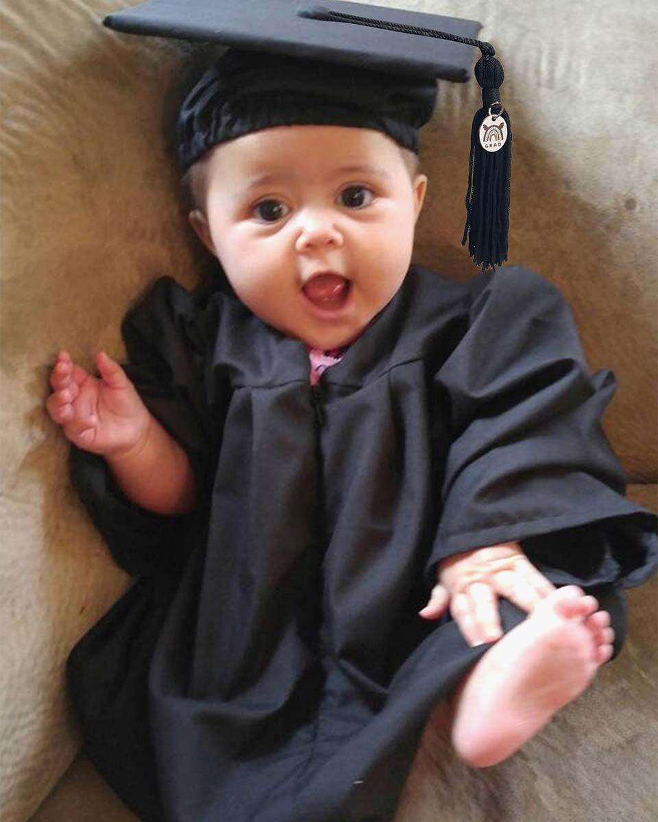 Soft Satin NICU Graduate Baby Cap and Gown Set - 3 Colors Available - Graduation Seller