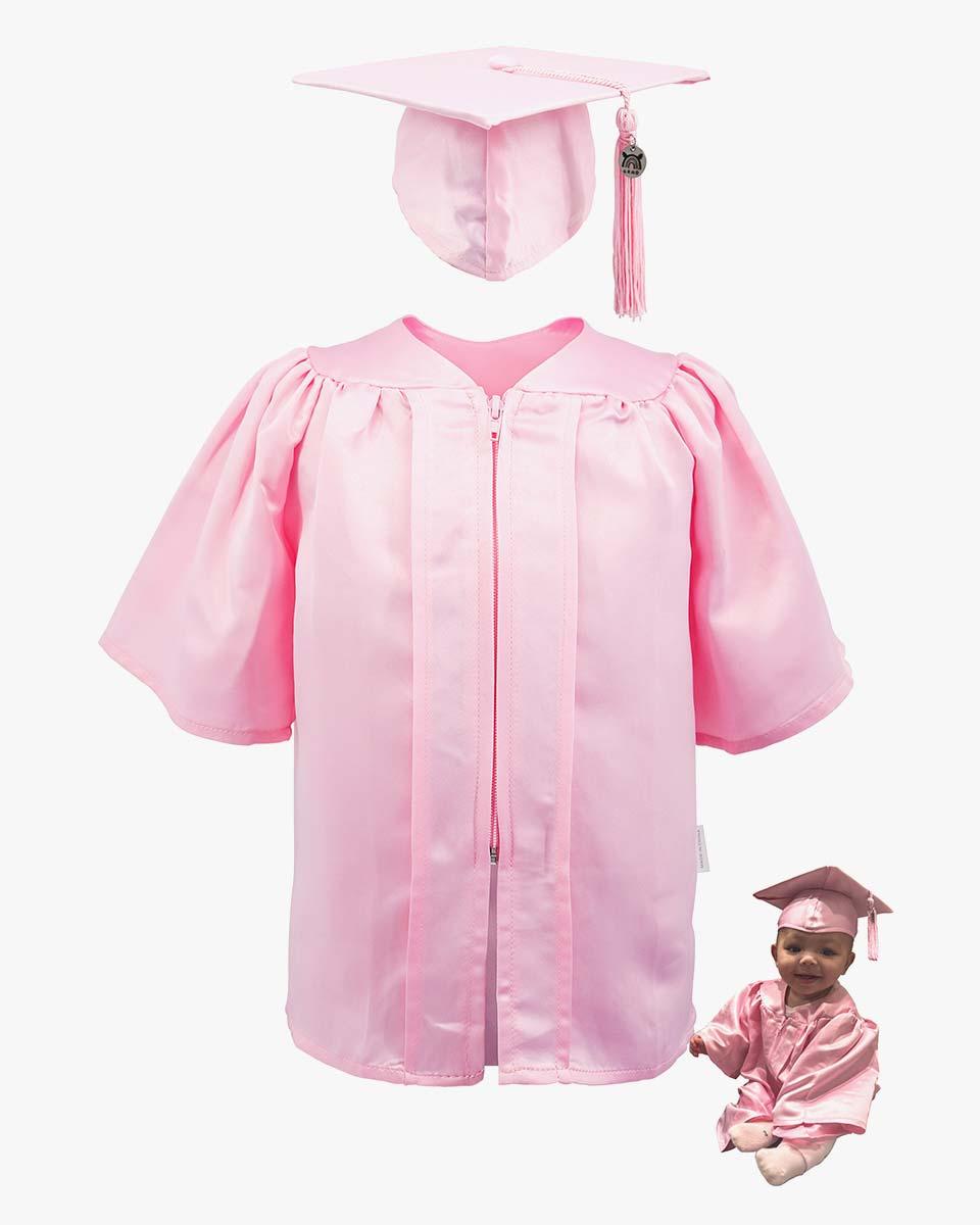 Soft Satin NICU Graduate Baby Cap and Gown Set - 3 Colors Available - Graduation Seller
