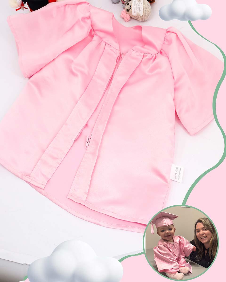 Soft Satin NICU Graduate Baby Cap and Gown Set - 3 Colors Available - Graduation Seller