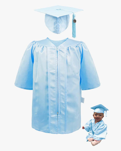 Soft Satin NICU Graduate Baby Cap and Gown Set - 3 Colors Available - Graduation Seller
