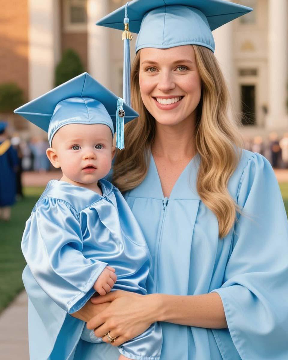 Soft Satin NICU Graduate Baby Cap and Gown Set - 3 Colors Available - Graduation Seller