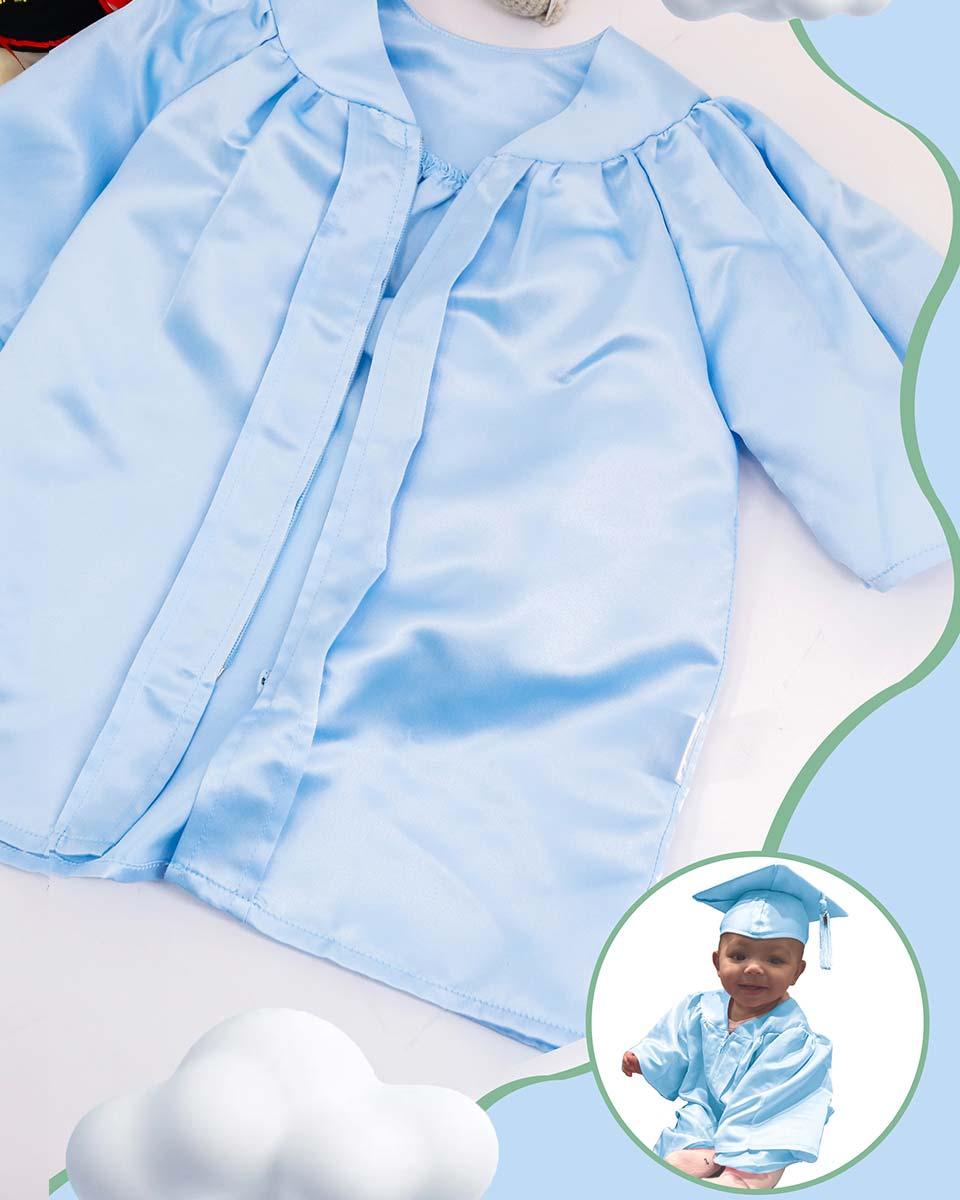 Soft Satin NICU Graduate Baby Cap and Gown Set - 3 Colors Available - Graduation Seller