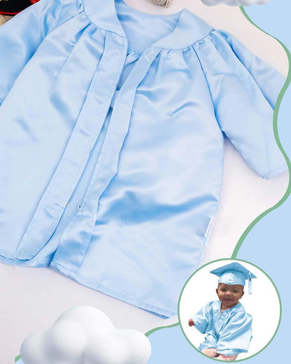 Soft Satin NICU Graduate Baby Cap and Gown Set - 3 Colors Available - Graduation Seller