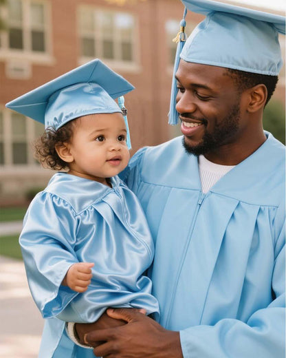 Soft Satin NICU Graduate Baby Cap and Gown Set - 3 Colors Available - Graduation Seller