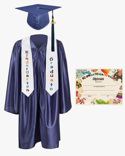 Shiny Kindergarten Graduation Cap, Gown, Stole & Diploma Package - Graduation Seller