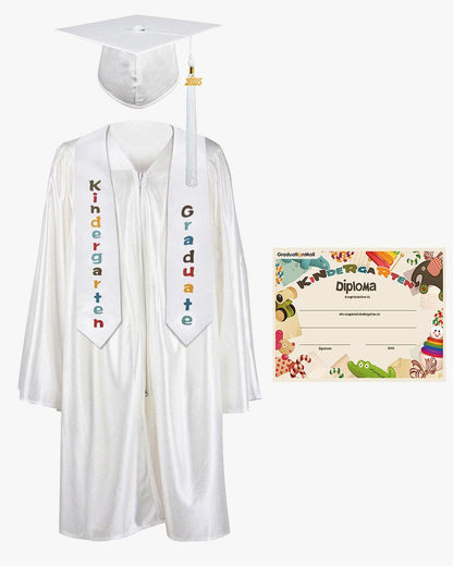 Shiny Kindergarten Graduation Cap, Gown, Stole & Diploma Package - Graduation Seller