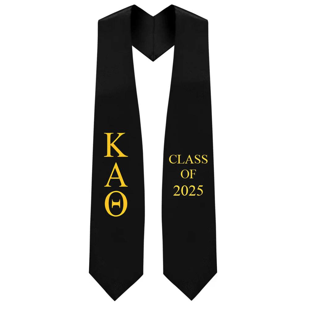 Kappa Alpha Theta Greek Lettered Stole w/ Year - Graduation Seller