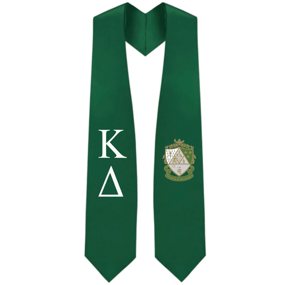 Kappa Delta Greek Lettered Graduation Stole W/ Crest - Graduation Seller