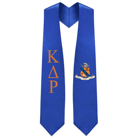 Kappa Delta Rho Greek Lettered Graduation Stole w/ Crest - Graduation Seller