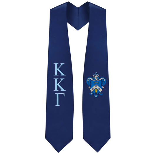 Kappa Kappa Gamma Greek Lettered Graduation Stole w/ Crest - Graduation Seller