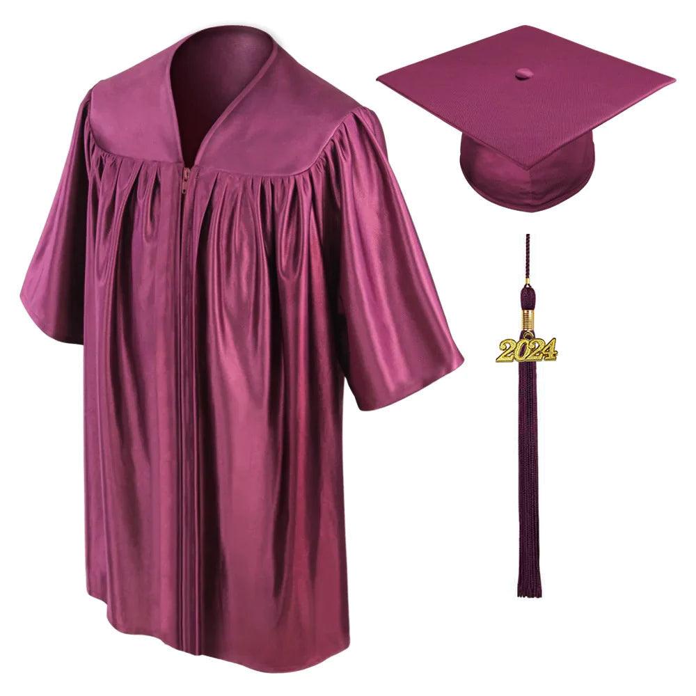 Shiny Maroon Kindergarten/Preschool Cap & Gown - Graduation Seller