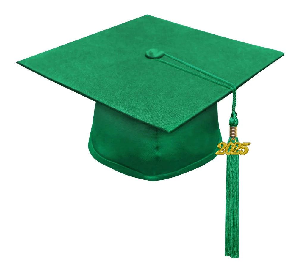 Matte Green Junior High/Middle School Cap & Tassel - Graduation Seller