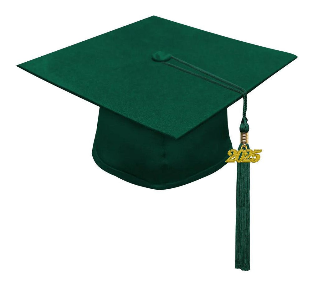 Matte Hunter Elementary Cap & Tassel - Graduation Seller
