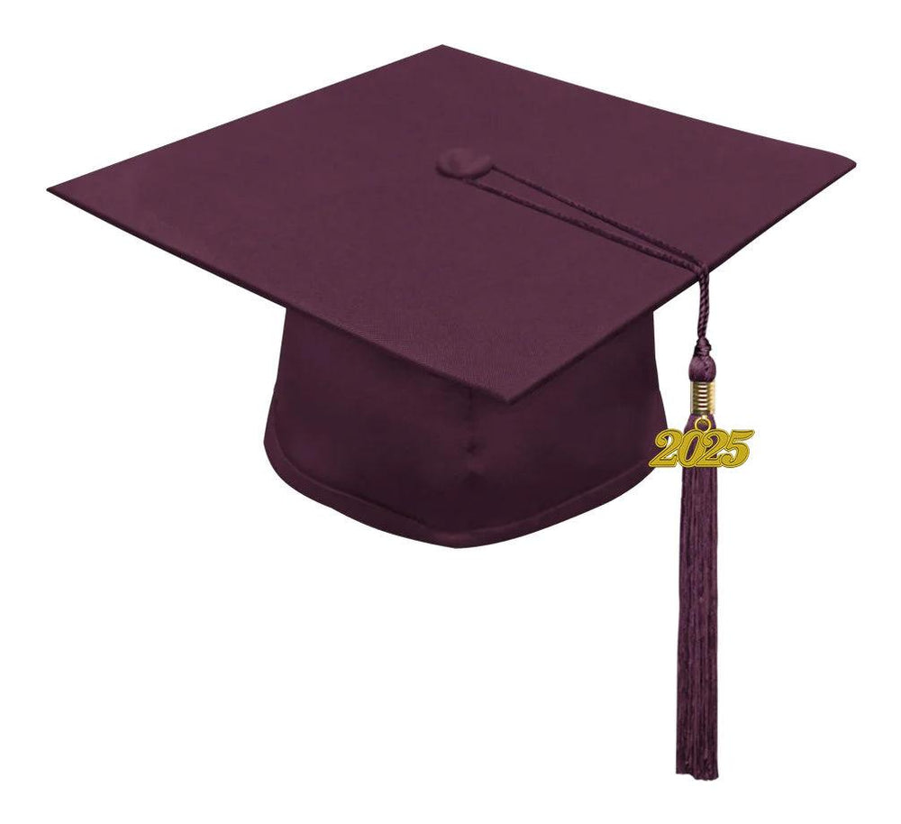 Matte Maroon High School Cap & Tassel - Graduation Seller