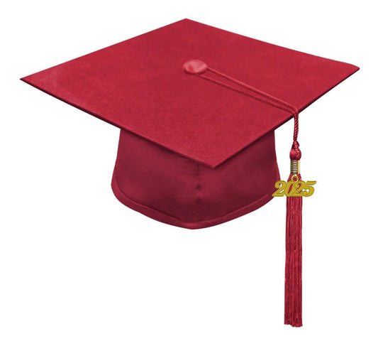 Matte Red High School Cap & Tassel - Graduation Seller