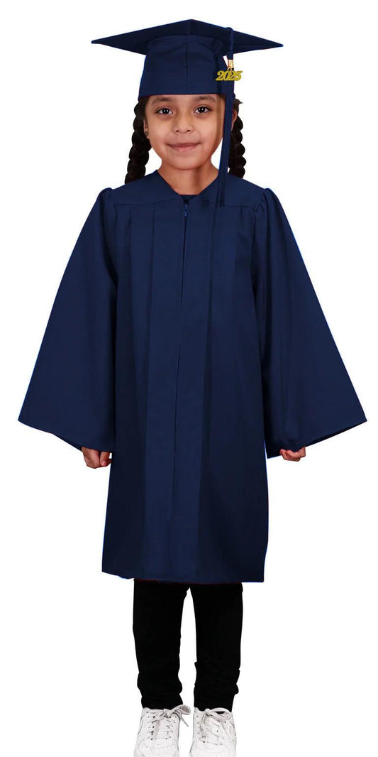 Matte Navy Blue Kindergarten/Preschool Graduation Cap & Gown - Graduation Seller