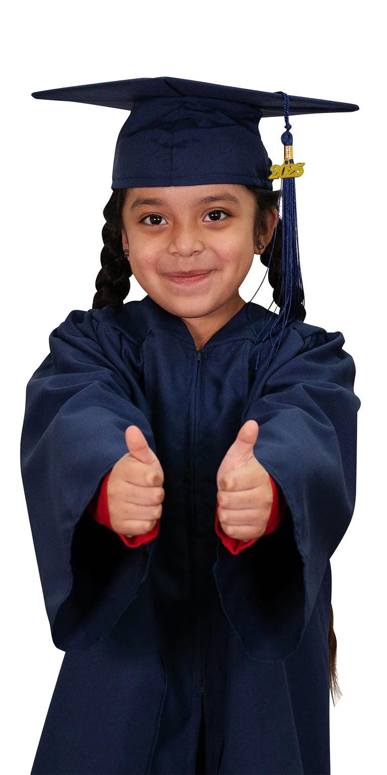 Matte Navy Blue Kindergarten/Preschool Graduation Cap & Gown - Graduation Seller